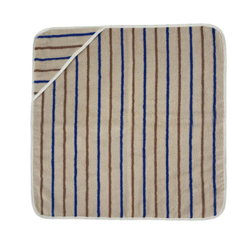 Raita Hooded Towel in Caramel / Optic Blue
