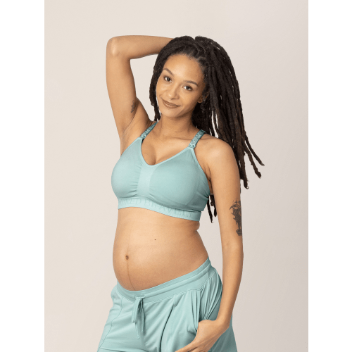 Sublime® Hands-Free Pumping & Nursing Sports Bra | Dusty Blue Green
