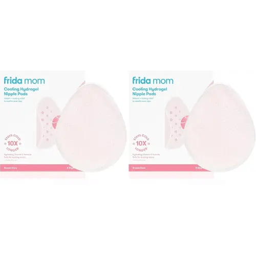Frida Mom Nursing Pads, Cooling Hydrogel Nipple Pads for Hydration and Soothing Sore Nipples, Breastfeeding Essentials, 8ct (Pack of 2)
