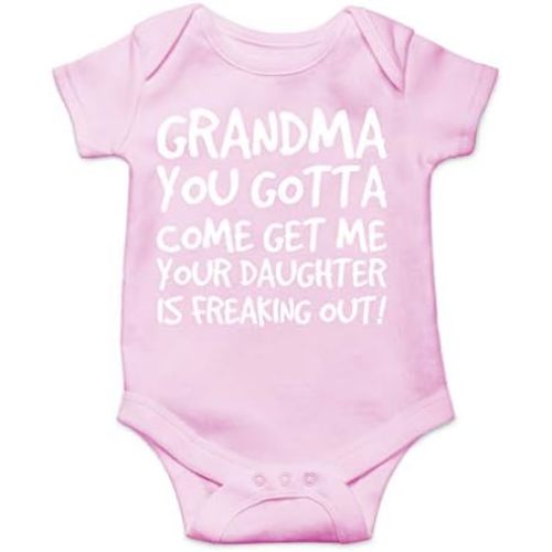 AW Fashions Grandma Come Get Me. Your Daughter Is Freaking Out Baby Bodysuit Newborn Clothes Cute Outfits