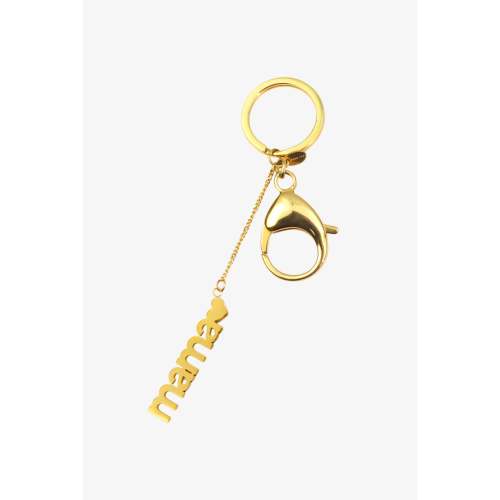 "Mama" Charm Keychain – 18K Gold Plated