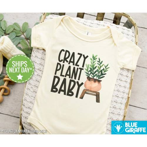Crazy Plant Baby Natural Onesie®, Cute Plant Based Baby Onesie®, Cute Plant Baby Shower Gift, Plant Onesie