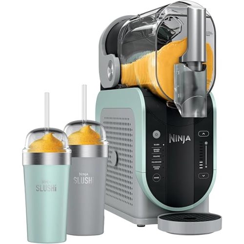 Ninja SLUSHi with RapidChill Technology, 96 oz. Frozen Drink & Slushie Machine, 5 Programs, Slush, Spiked Slush, Frappe, Milkshake, Frozen Juice, FS305CO + Two 16-oz Insulated Bubble Cups (Renewed)