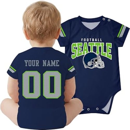 OAOANS Baby Clothes Custom Name Number Personalized Baby Jersey 0-24 Months