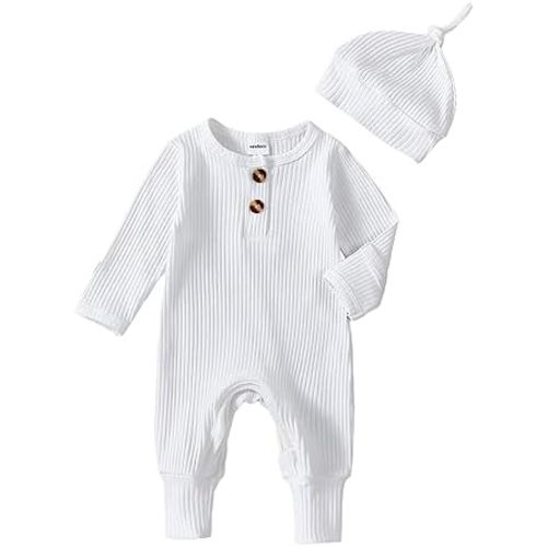 Twopumpkin Newborn Baby Boy Knit Jumpsuit Sweater Romper Newborn Coming Home Outfit Infant Fall Winter Clothes Outfits