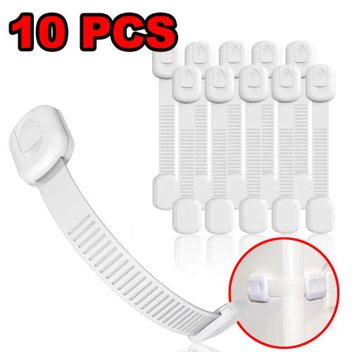 Baby Proofing Baby Locks Child Safety Cabinet Locks 10PCS White Child Proof Latch for Kids
