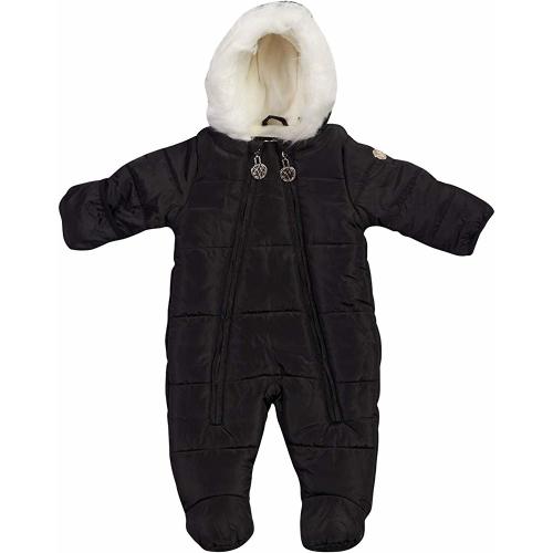 Baby Girls Cozy Puffer Fully Sherpa Fur Lined Snowsuit Pram with Fur Trim Hood (Infant/Newborn)