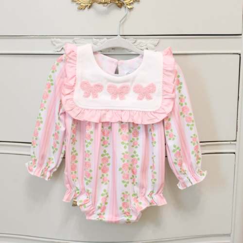 French Knot Bows Bib Bubble – Little Bear Smocks