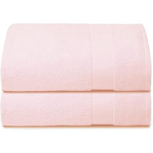 Belizzi Home Premium Cotton Oversized 2 Pack Bath Sheet 35x70-100% Pure Cotton - Ideal for Everyday use - Ultra Soft & Highly Absorbent - Machine Washable - Pink