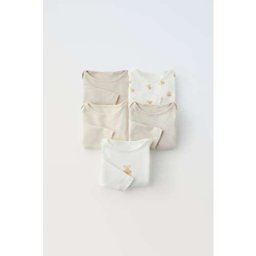 TWO-PACK OF WAFFLE WEAVE BODYSUITSFIVE-PACK OF BEAR BODYSUITSRUFFLED KNIT OVERALLS
