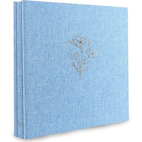 Holoary Photo Album 4x6 500 Photos 5 Pictures Per Page, 500 Pockets 4”x6” Picture Album, Linen Fabric Cover Big Picture Book for Photos, 4x6 Photo Albums for Family Weddings Travel Memories(Blue)