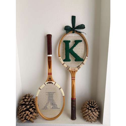 Personalized Monogram Vintage Tennis Racket Wall Art