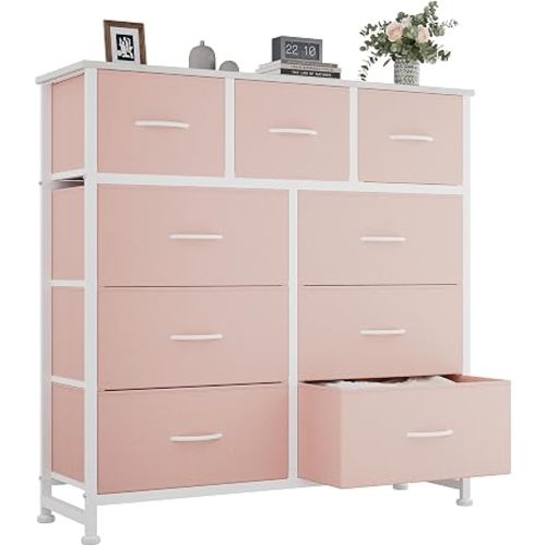 OLIXIS 9 Drawer Pink Dresser for Bedroom, Closet Organizers and Storage