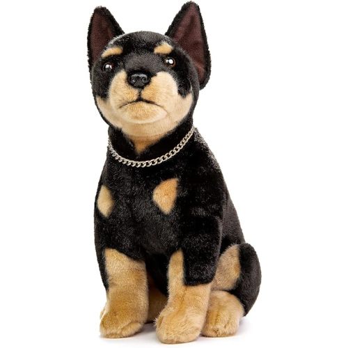 Realistic Doberman Dog Plush Toy - Simulation 12" Standing Doberman Noble Pet Dog Stuffed Animal Puppy Model Toy, Unique Plush Gift Collection for Kids Birthday, Home Decor