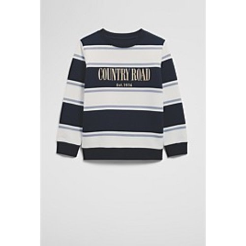 Navy Stripe Verified Australian Cotton Heritage Sweat - Sweats | Country Road