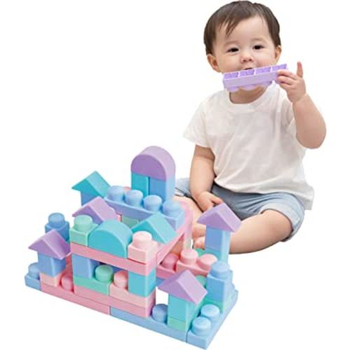 Soft Building Blocks, Baby Ages 6 Month Old and up, STEM Montessori Preschool Learning Stacking Block Kit Educational Infant Safe Soft Blocks for Baby Toddlers 1-3 Years 40 PCs
