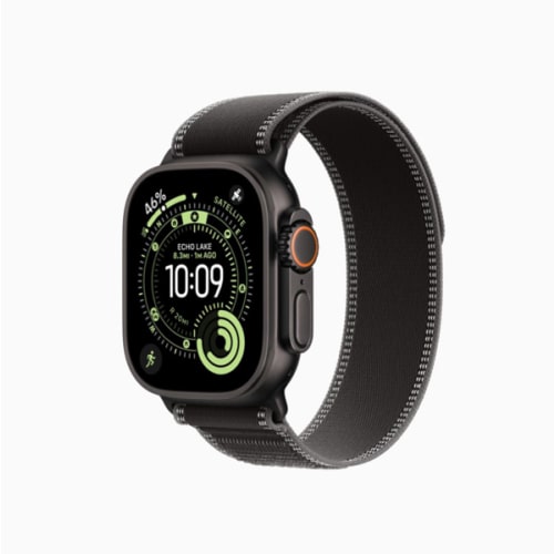 Apple Watch Ultra 3 GPS + Cellular, 49mm Black Titanium Case with Black/Charcoal Trail&nbsp;Loop -&nbsp;S/M