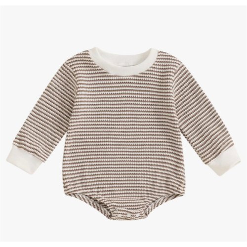 VISGOGO Unisex Baby Boy Girl Romper Waffle Newborn Infant Onesie Clothes Long Sleeve Bubble Oversized Romper Bodysuit Top