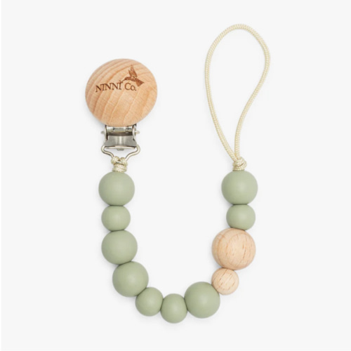 Ninni Co. Olive Green Pacifier Clip