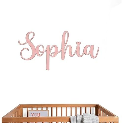 Custom Wood Name Sign For Nursery, 1/3 INCH THICKNESS, Boho Nursery Sign, Family Name Signs, 3D Wall Art for Children & Kids Rooms, Baby Shower, First birthday gift(First Name)