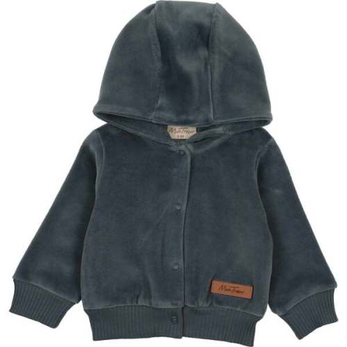 MT Hoodie Cardigan, Midnight Blue - Mon Tresor Bebe | Maisonette