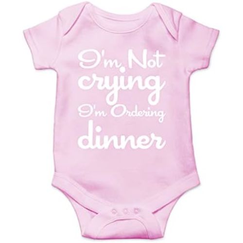 AW Fashions I'm Not Crying, I'm Ordering Dinner Baby Bodysuit Funny Cute Adorable Infant Romper Clothing