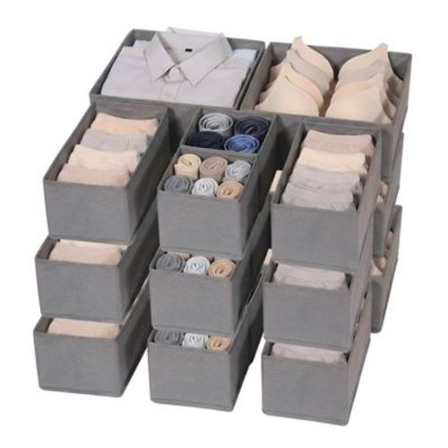 Set of 18 Drawer Organizer Clothes, Dresser Bins for Baby Clothes, Underwear, Bra & Sock, Foldable Fabric
