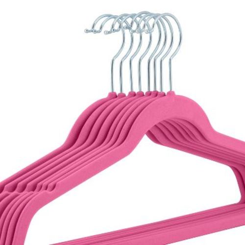 Laura Ashley 25ct Kids' Velvet Hangers - Pink: Non-Slip Baby & Toddler Clothes Hangers for Pants, Shirts, Dresses