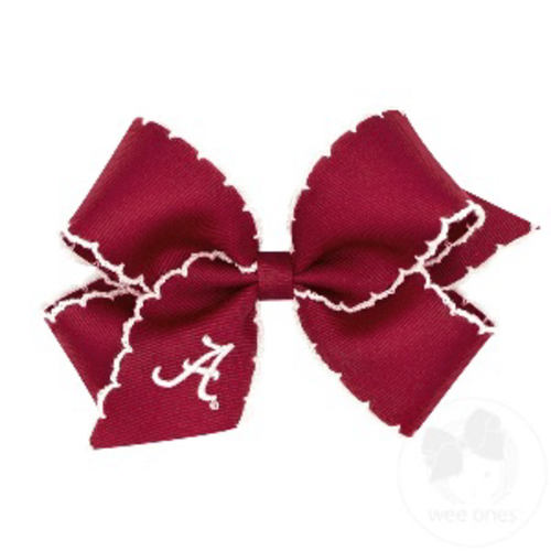 Medium Collegiate Moonstitch Embroidered Hair Bow