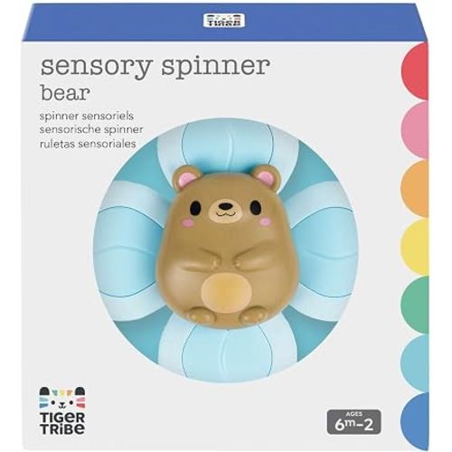 Tiger Tribe: Sensory Spinner - Bear - Interactive Toy, Rattle Sound, Shake-Chew-Spin, Twirling Play, Suction Cups, Baby & Toddler 6 Months - 2 Years