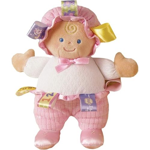 Taggies Baby Doll Huggable Plush Soft Toy with Sensory Tags, 8-Inches, Cutie