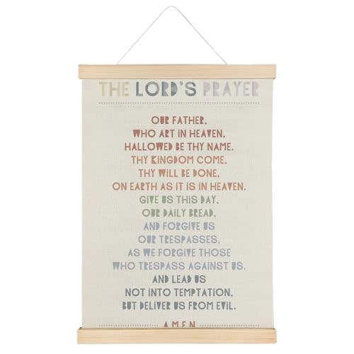 SereneHanctuary Christian Kids Wall Art,The Lords Prayer Scripture Wall Decor,Bible Verses Poster Hanger Frame for Nursery Boys Room Classroom Decor,12X16Inches