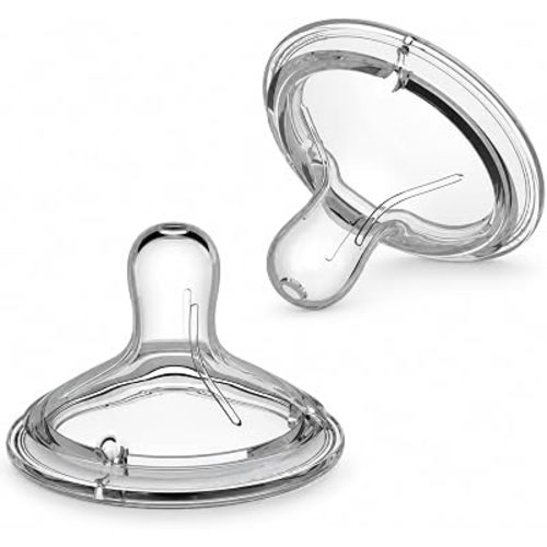 Nanobebe Nipples Baby Bottle Nipples, Silicone Nipple, Triple Vented, Ready to Use, 2-Pack, Slow Flow