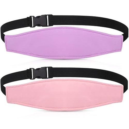 HESTYA 2 Pcs Carseat Head Support Toddler, Stroller Seat Headrest for Sleeping Traveling, Neck Relief Headband Strap for Kids Children Toddler Infant(Sweet)