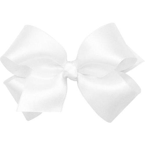 Wee Ones Girls' Classic French Satin Hair Bow on a WeeStay Clip with a Knot Wrap Center, Multiple Colors and Bow Sizes for Any Hair Styles