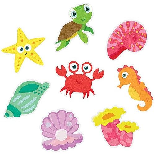 Glo Pals Grips Textured Non-Slip Bathtub Stickers, 8 Extra Large Fun Kids Anti Slip Bath Decals (Guppy)