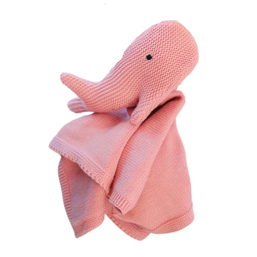 Organic Knit Whale Lovey - Pink