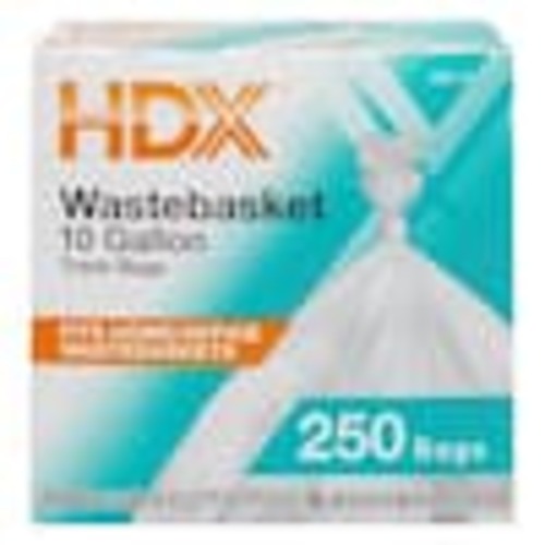 HDX 10 Gallon Clear Waste Liner Trash Bags (250-Count) HDX 960428