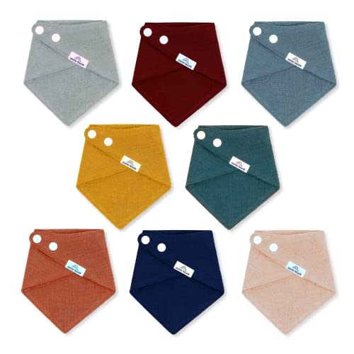 Nurse Laurie Organic Muslin Baby Bibs, Bandana Drool Bibs for Babies Infants & Toddlers, Drool Bibs for Baby Girls & Boys