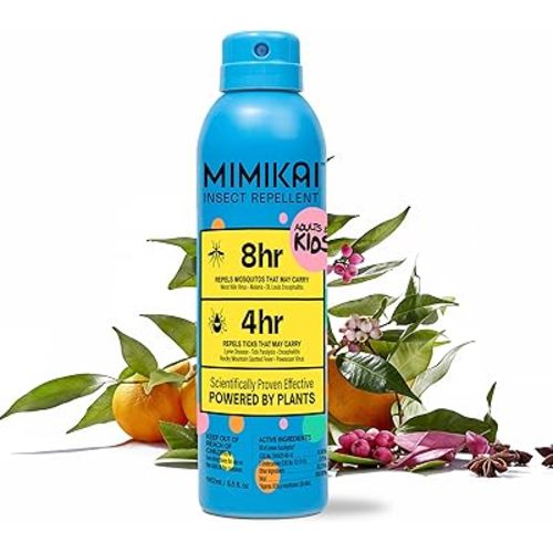 Mimikai Kids Mosquito & Tick Repellent Spray- DEET-Free Naturally Derived Bug Spray for Adults & Kids (2+) - EPA-Registered Insect Repellent- 8-Hour Mosquito & 4-Hour Tick Protection, 5.5 oz