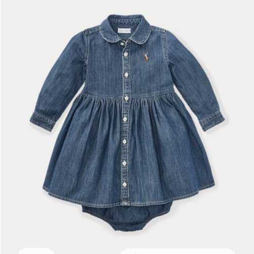 Baby Girls' Shirred Denim Shirtdress | Ralph Lauren