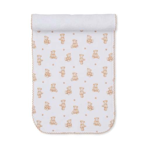 Teddy Bears Tan Burp Cloth