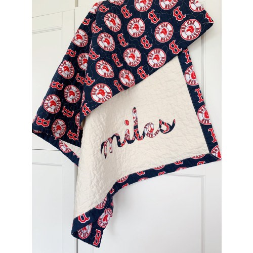 Boston Red Sox Personalized Quilt - Other Teams available - Message me for options.