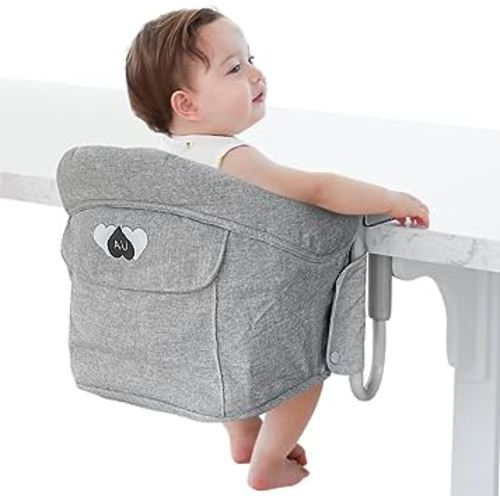 Clip-On High Chair for Table – Portable Baby & Toddler Travel Seat with Fast-Lock System, Machine Washable, Fits Tables up to 3.25", Lightweight & Secure