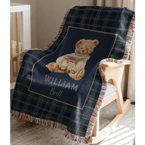 Tartan plaid woven blanket