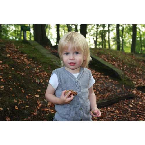 Pure Merino Wool Baby, Toddler & Kids Vest in Light Gray, Hand Knitted, More Colors, Newborn, Baby Shower Gift, Organic, Yak Down