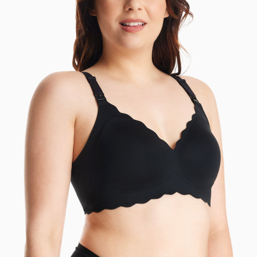 Momcozy Jelly Strip Nursing Bra - Black, Xl