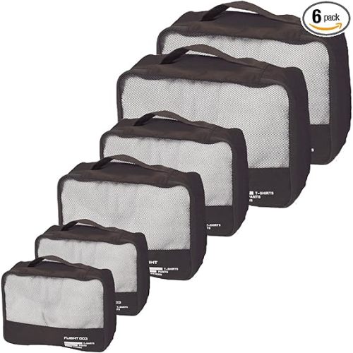 Packing Cubes Set Travel Luggage Organizers Suitcase Lightweight Accessories Black