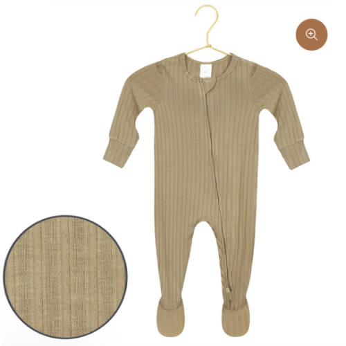 Jake Ribbed Zipper Footies 3-6 mo