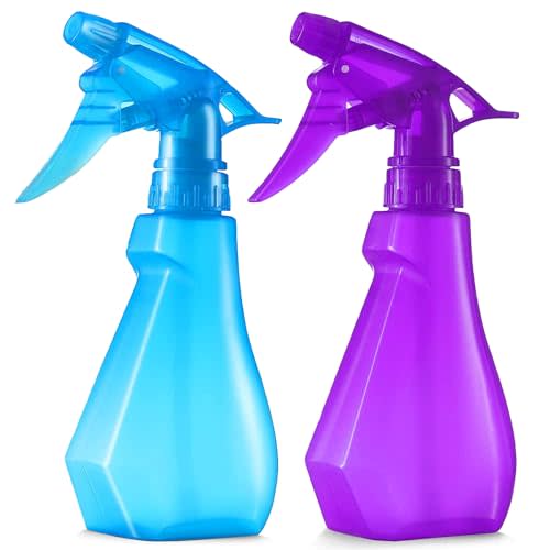 DilaBee (8oz 2-Pack Plastic Spray Bottle - Water Spray Bottle for Hair, Cooking, Cat Training & Cleaning Solution, Plant Misters for Inside & Outside - Spritzer Bottles for BBQ BPA-Free. Blue-Purple